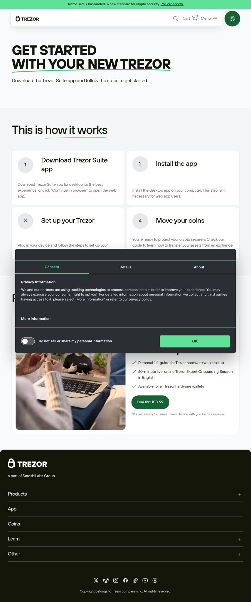 Trezor.io/start