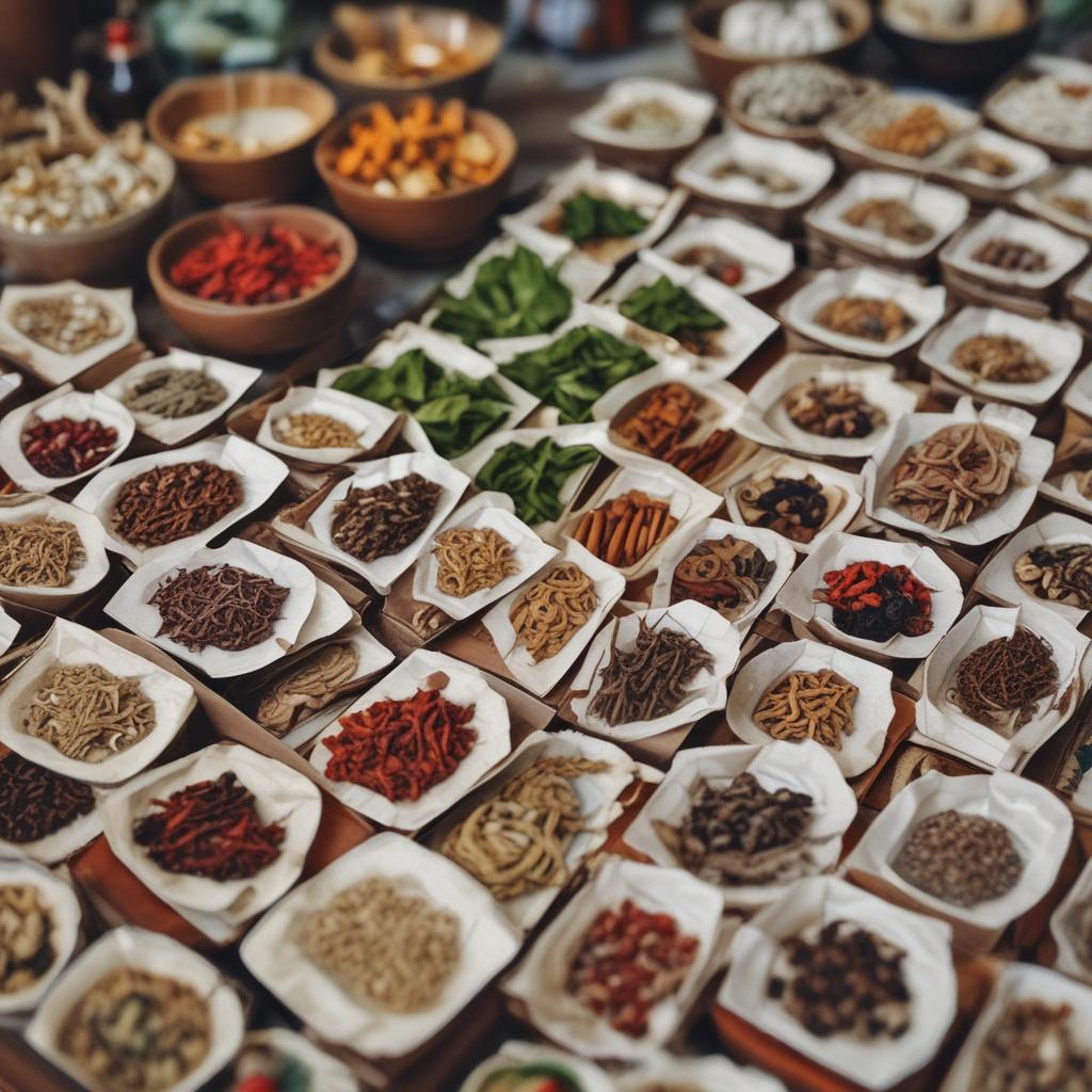 Traditional Chinese herbal medicine packets being prepared for heating treatment